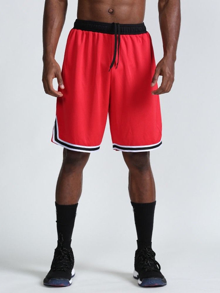Quick Dry Polyester Color Block Masculino Joelho Calças Compridas