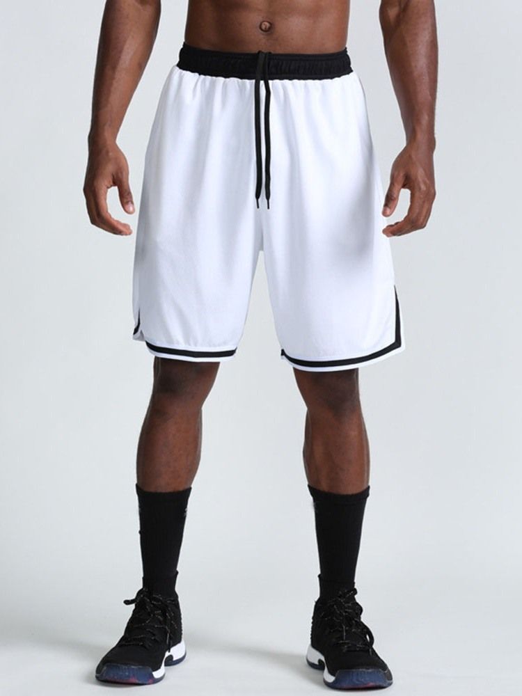 Quick Dry Polyester Color Block Masculino Joelho Calças Compridas
