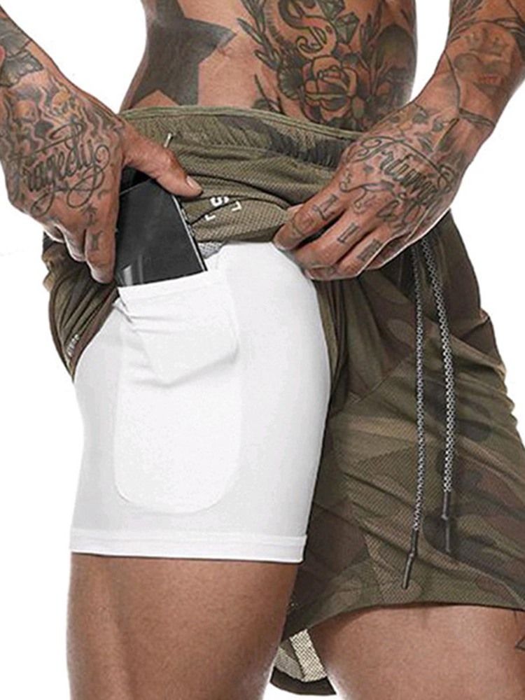 Shorts Camuflados Masculinos Ocultos Calças Esportivas De Verão