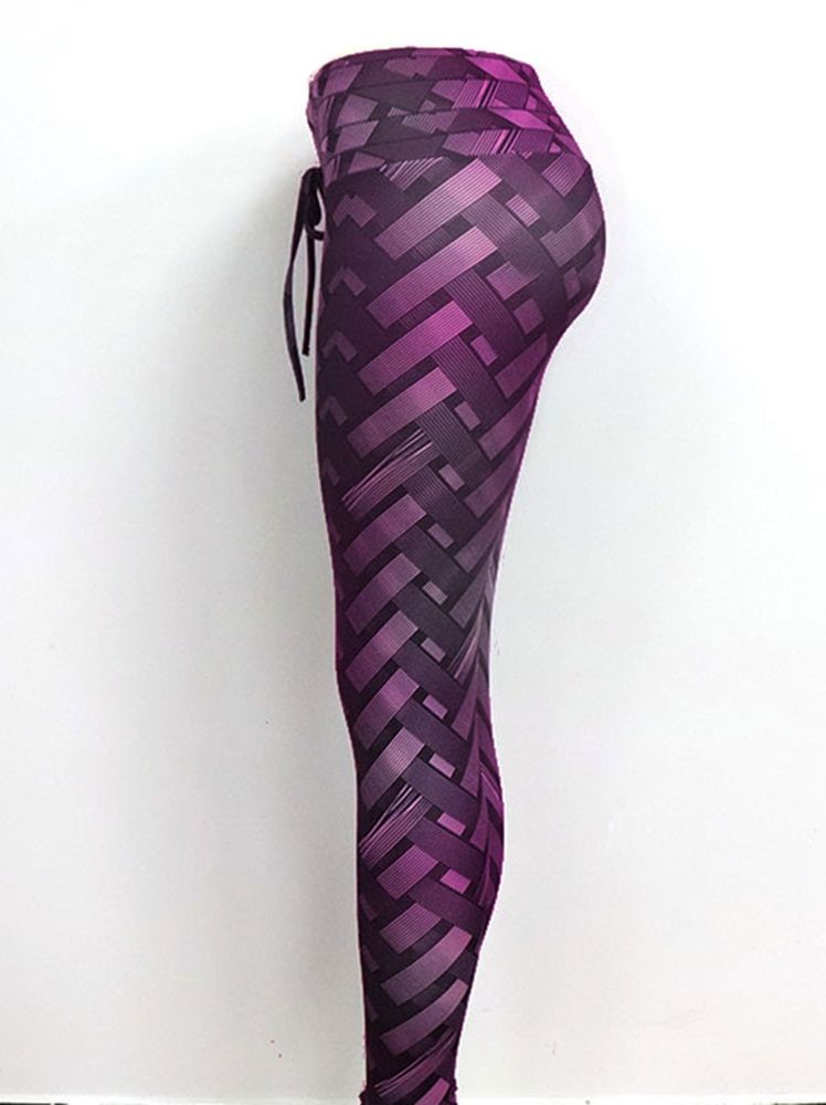 Solid Weave Print Calças De Ioga Feminina De Cintura Alta Leggings Tiktok