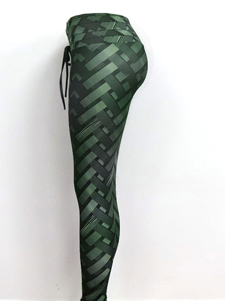 Solid Weave Print Calças De Ioga Feminina De Cintura Alta Leggings Tiktok