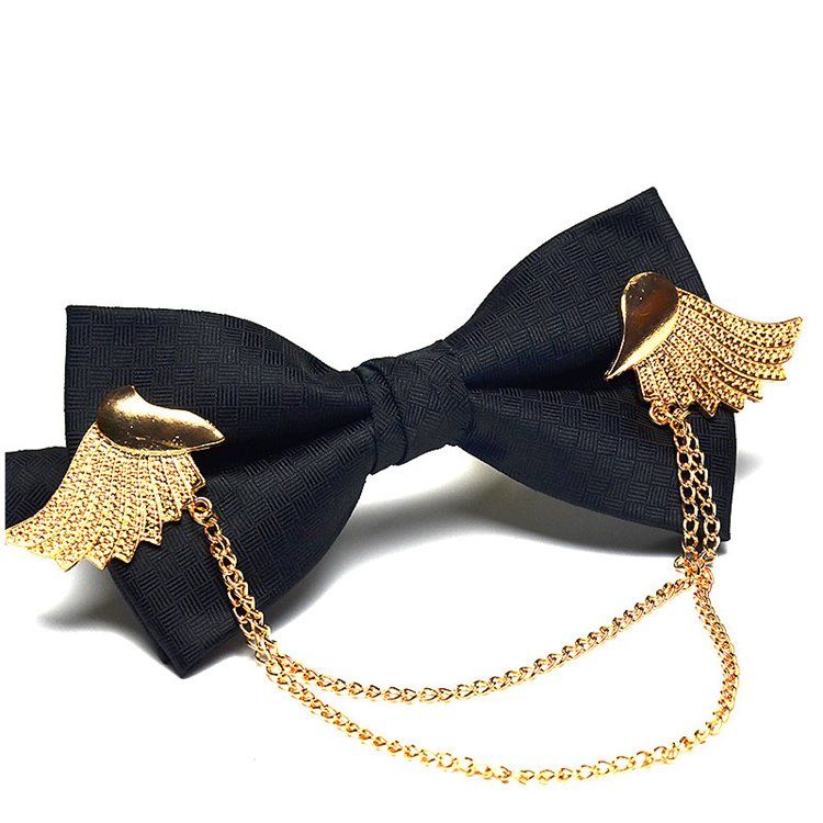 Bowtie Masculino Estilo Britânico Gold Wing