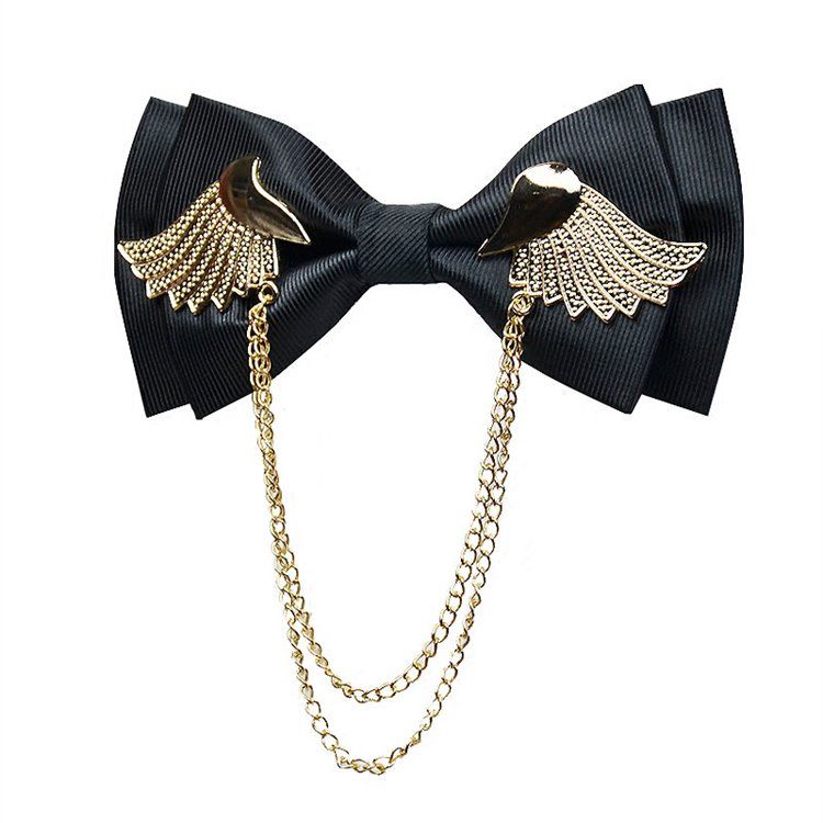 Bowtie Masculino Estilo Britânico Gold Wing