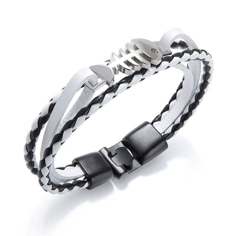 Bracelete Masculino De Prata Fishbone