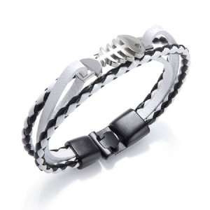 Bracelete Masculino De Prata Fishbone