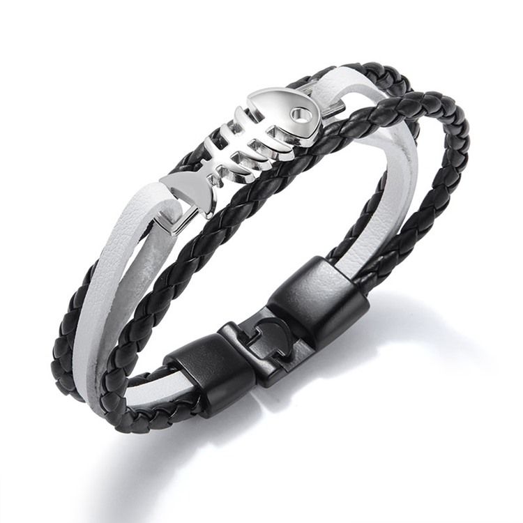 Bracelete Masculino De Prata Fishbone