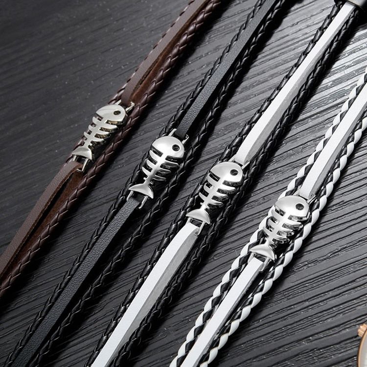 Bracelete Masculino De Prata Fishbone