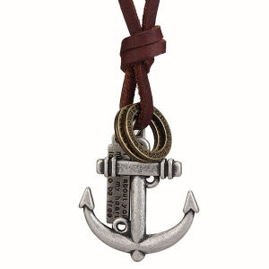 Colar De Pingente De Âncora Masculino