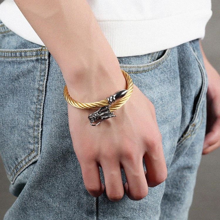 Pulseira Aberta De Titânio Em Aço Para Homens Mais Vendida