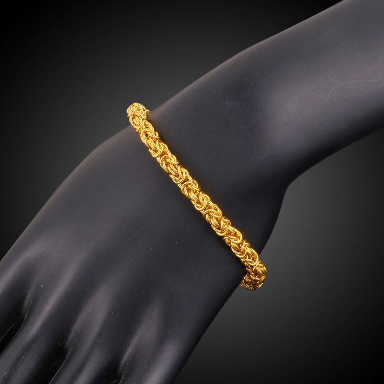 Pulseira De Banho De Ouro Twist18k Para Homens