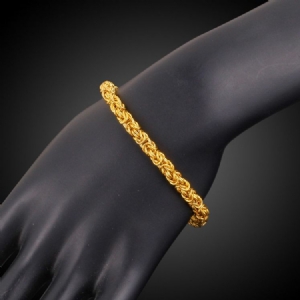 Pulseira De Banho De Ouro Twist18k Para Homens