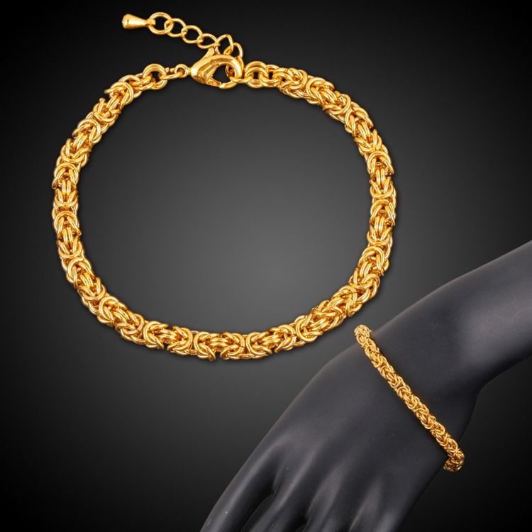 Pulseira De Banho De Ouro Twist18k Para Homens