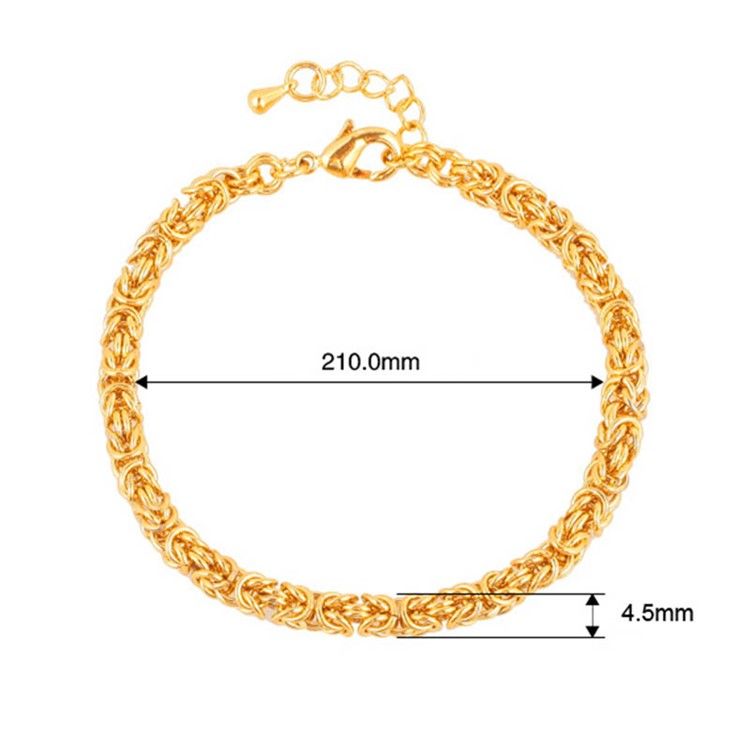 Pulseira De Banho De Ouro Twist18k Para Homens