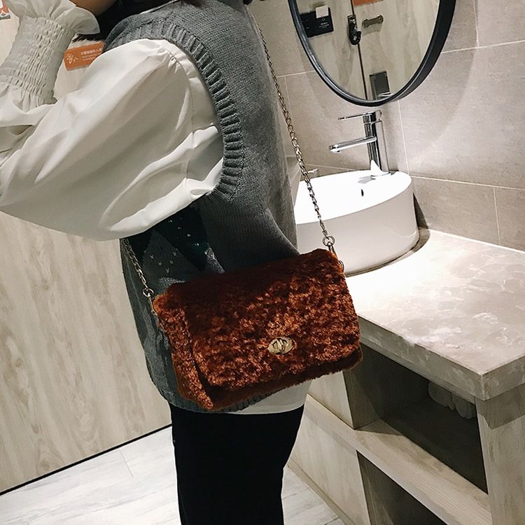 Bloquear Bolsas Crossbody Retangulares Retangulares De Veludo
