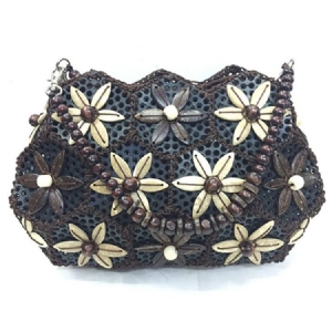 Bolsa De Coco Com Formato De Concha Em Estilo Étnico