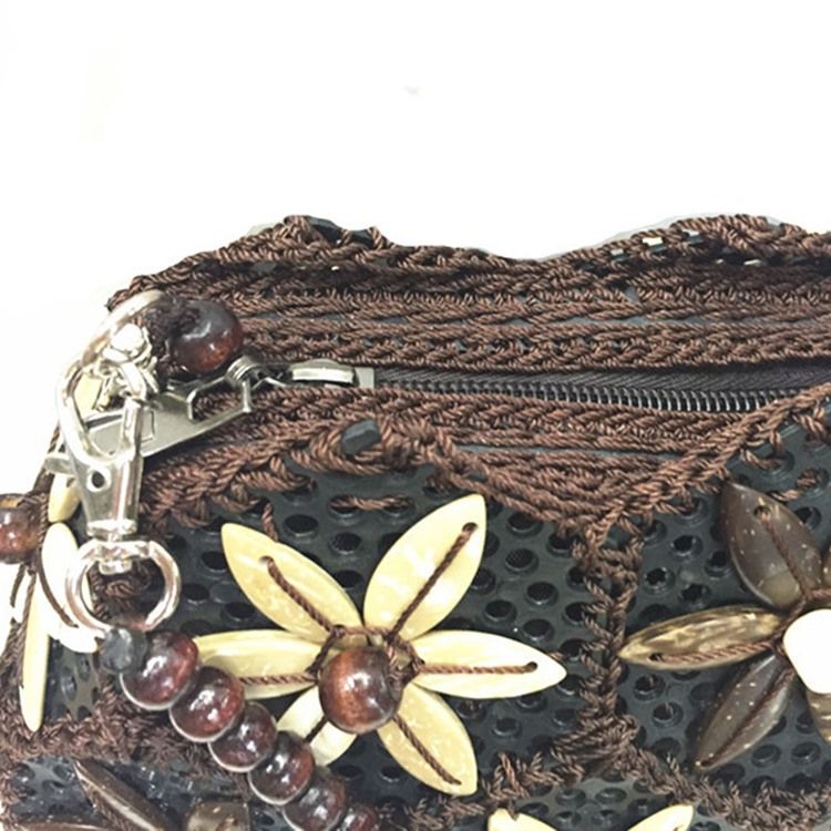 Bolsa De Coco Com Formato De Concha Em Estilo Étnico