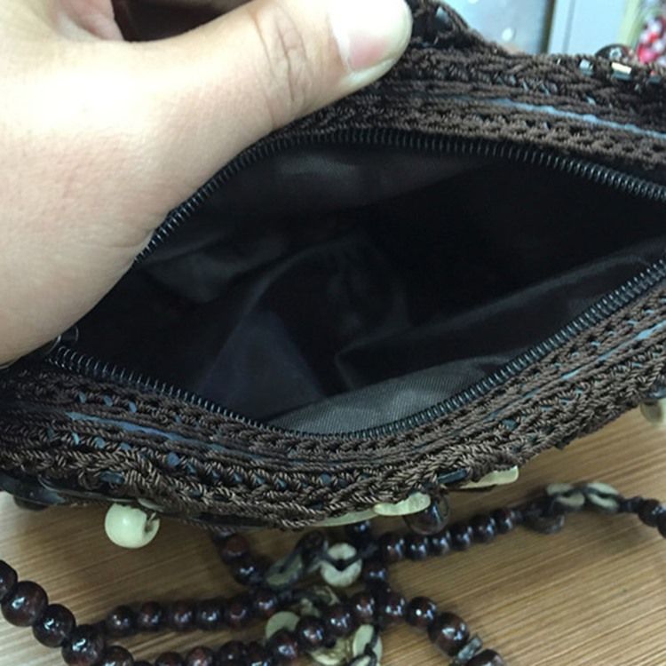 Bolsa De Coco Com Formato De Concha Em Estilo Étnico