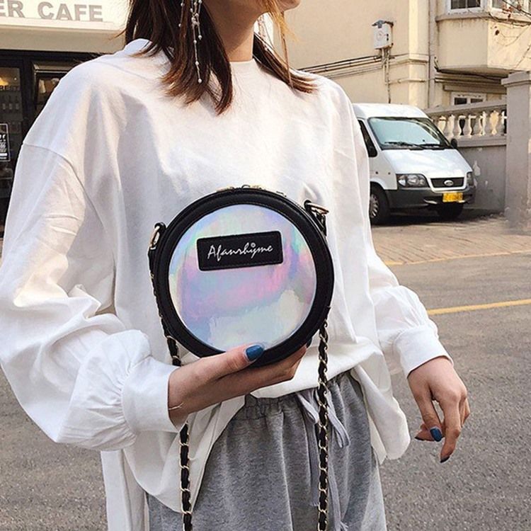 Bolsas Crossbody Circulares Com Zíper Pu