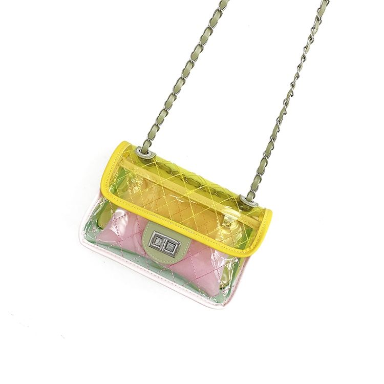 Bolsas Crossbody Com Aba De Mola Com Corrente De Manta De Poliéster