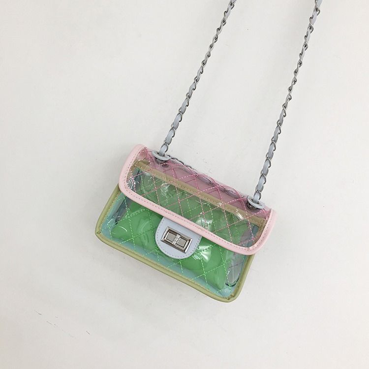 Bolsas Crossbody Com Aba De Mola Com Corrente De Manta De Poliéster