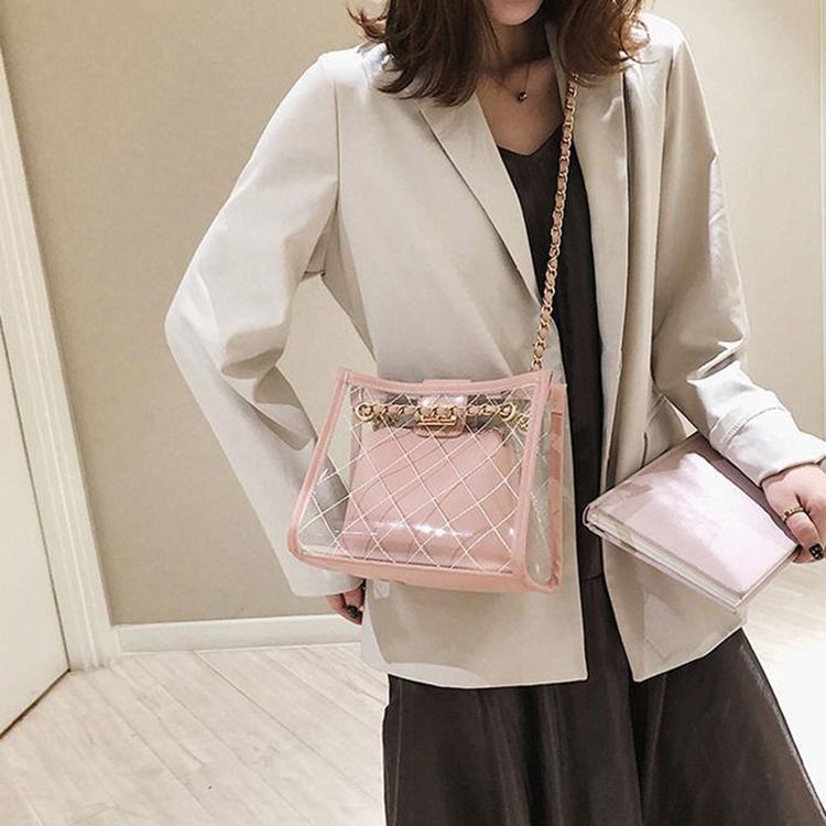 Bolsas Crossbody Com Abas Simples Em Patchwork De Pu