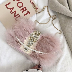 Bolsas Crossbody Retângulo De Strass Pu