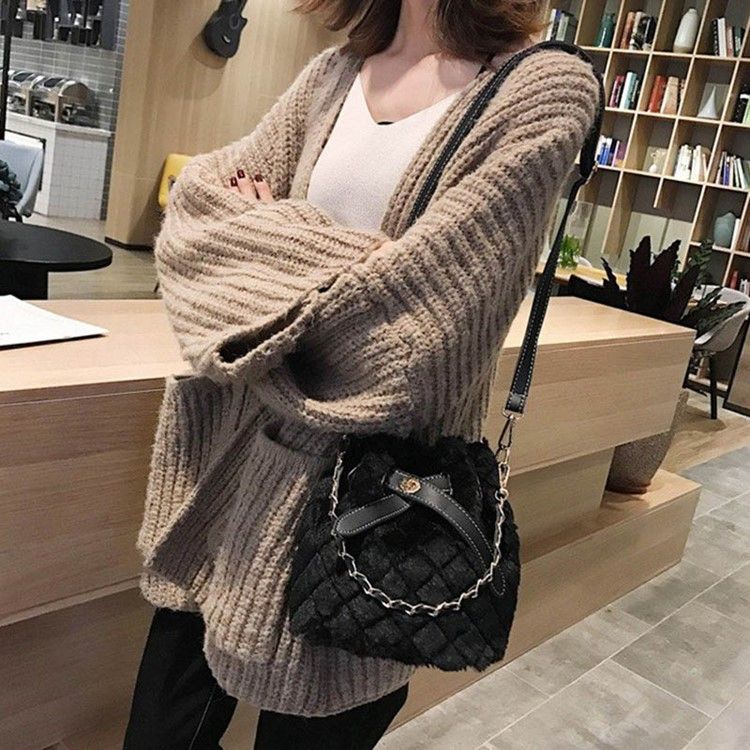 Bolsas De Ombro Em Formato De Barril Com Forro Acolchoado Xadrez