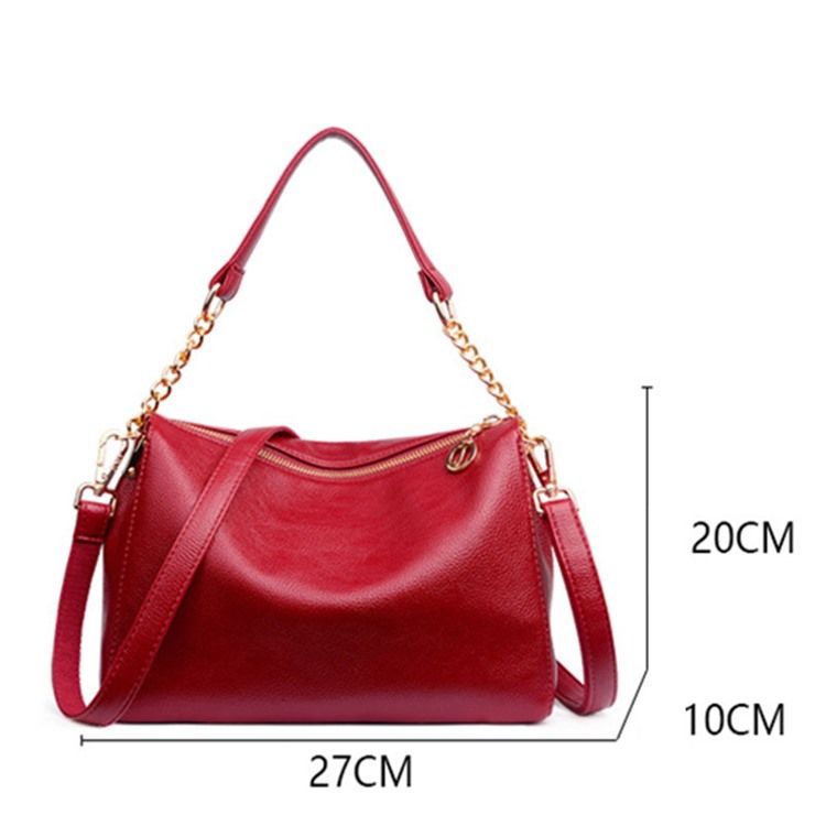 Bolsas De Ombro Femininas Retangulares Lisas Com Corrente De Pu