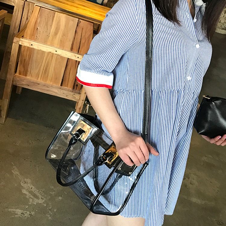 Bolsas De Ombro De Fio Liso Pu