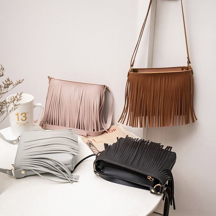 Bolsas De Ombro Quadradas Com Borla Simples