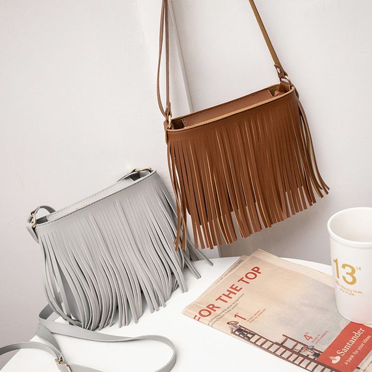Bolsas De Ombro Quadradas Com Borla Simples