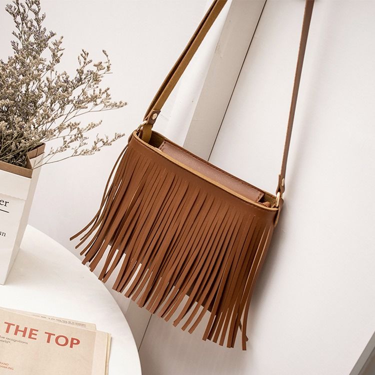 Bolsas De Ombro Quadradas Com Borla Simples