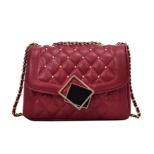 Bolsas De Ombro Retangulares De Xadrez De Pu Rebite