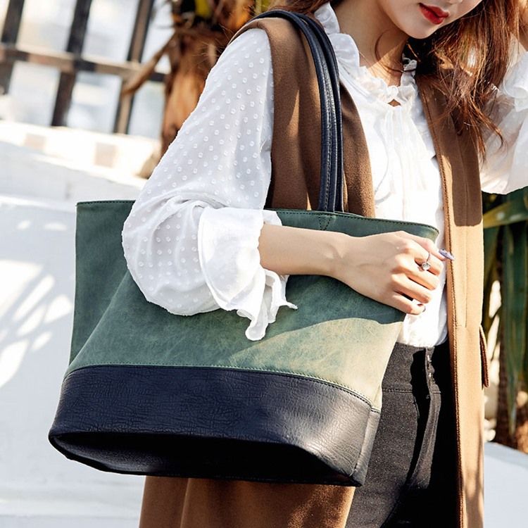 Bolsas De Ombro Retângulo De Pu Com Bloco Colorido