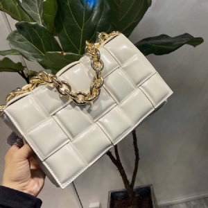 Malas Femininas Crossbody Retângulo De Fio Liso De Pu
