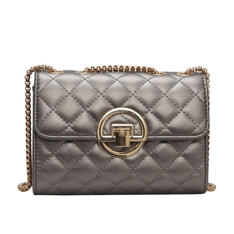 Sacos Crossbody Casual De Fio Xadrez Pu Retângulo