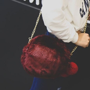 Sacos Crossbody Circular Simples Corrente De Pele Faux
