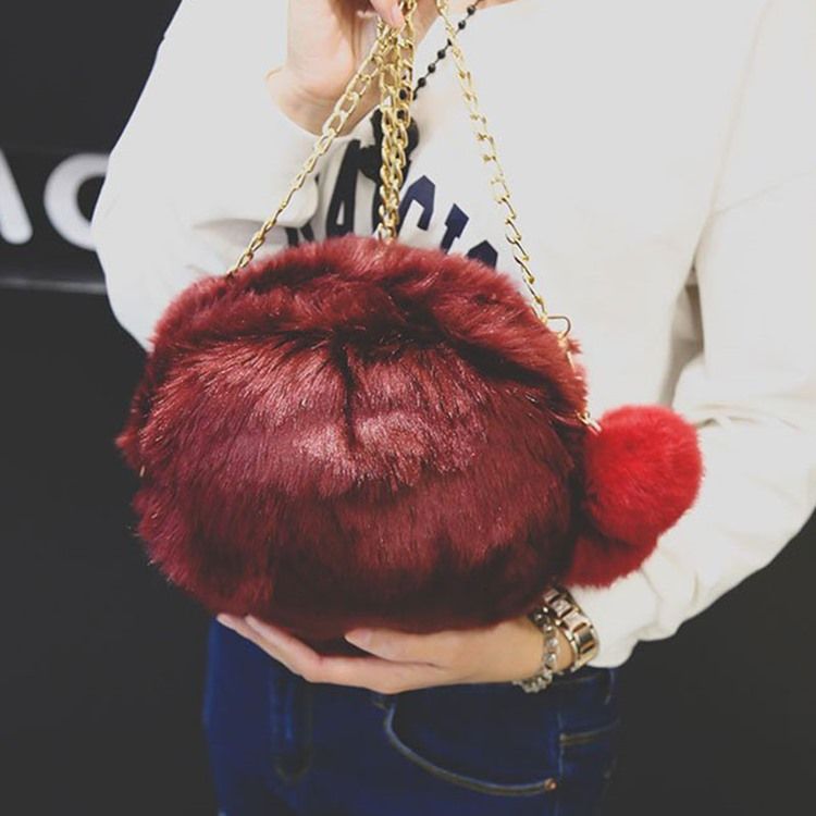 Sacos Crossbody Circular Simples Corrente De Pele Faux