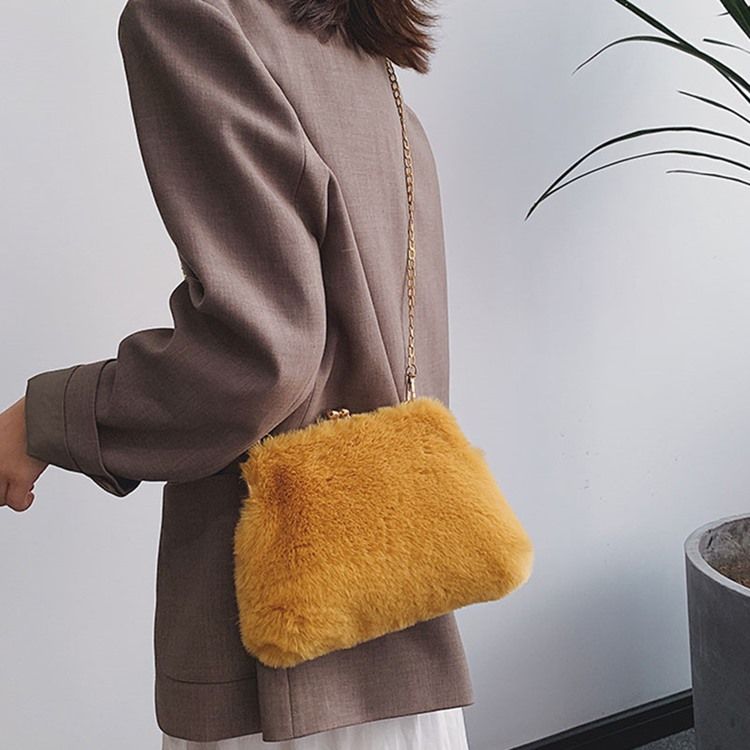 Sacos Crossbody Macios Retângulo Com Corrente