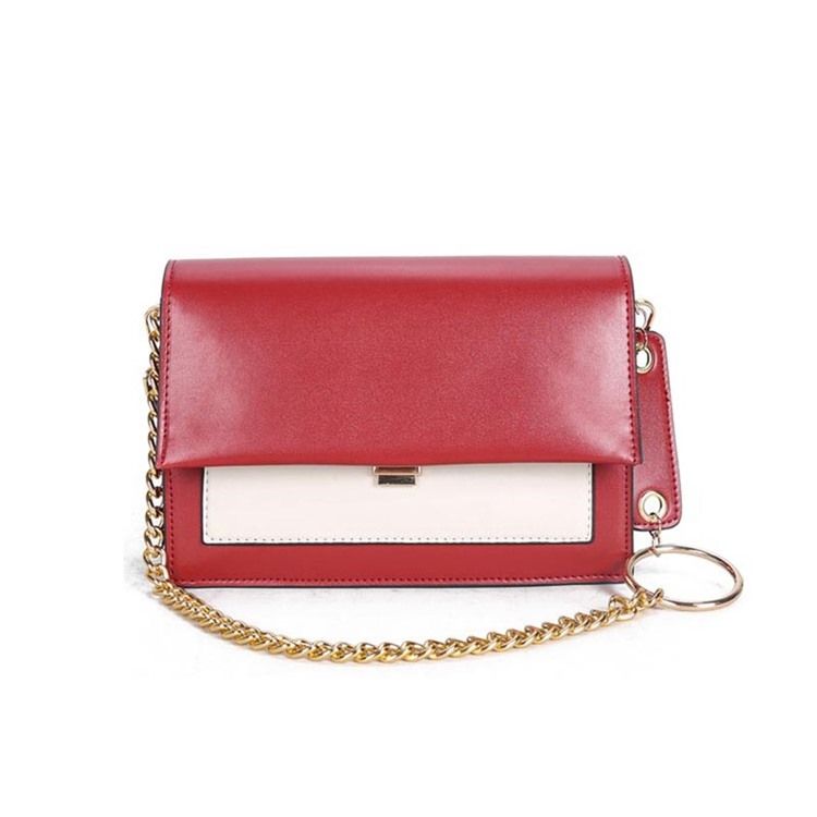 Sacos Crossbody Retângulo Com Corrente Em Bloco De Cor Pu