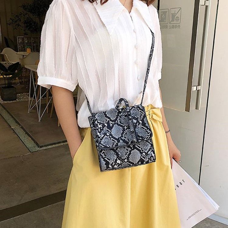 Sacos Crossbody Retângulo Com Gravação Em Serpentina