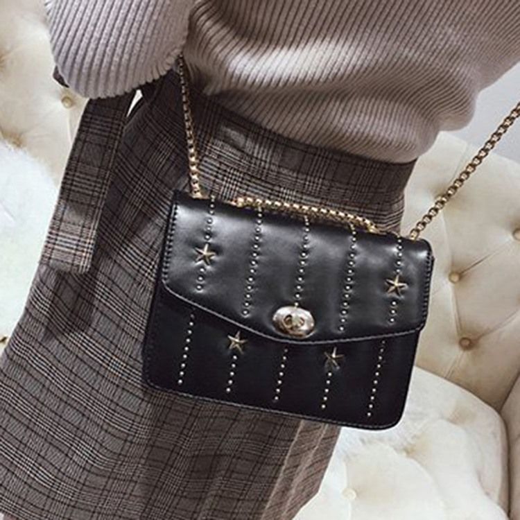 Sacos Crossbody Retângulo De Pu De Rebite