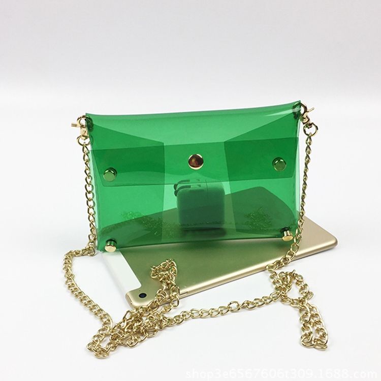Sacos Crossbody Retângulo De Pvc De Corrente Simples