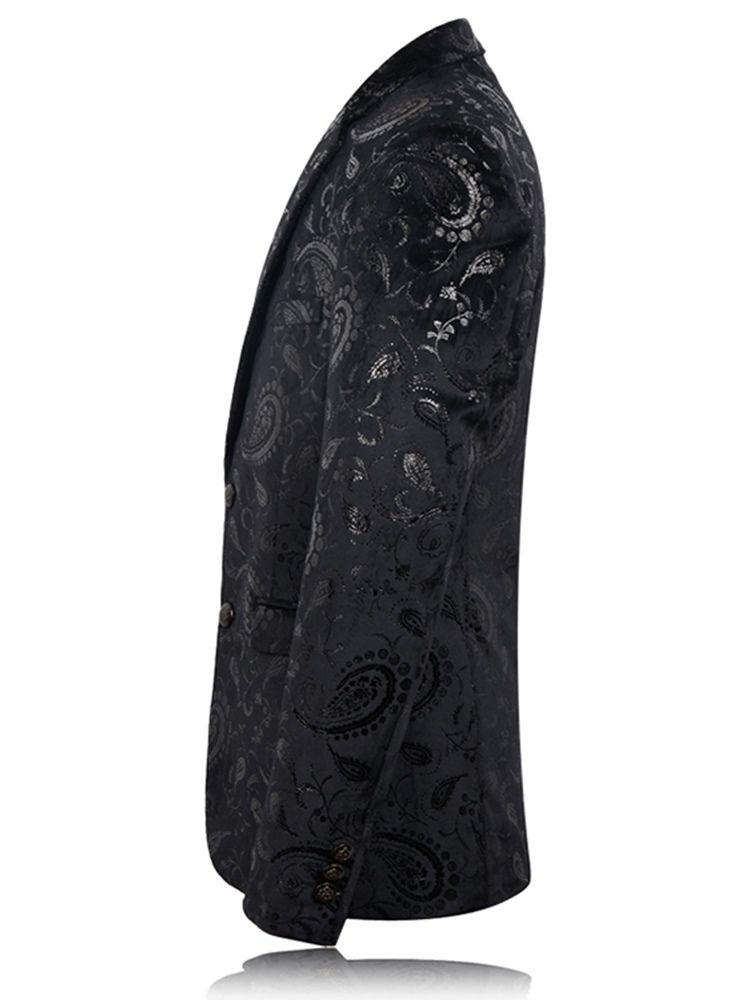 Blazer Casual Masculino Com Estampa De Lapela
