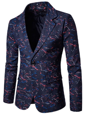 Blazer Casual Masculino Fino De Lapela Entalhada