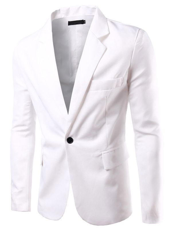 Blazer Casual Masculino Multi-cor Entalhado Lapela Fino