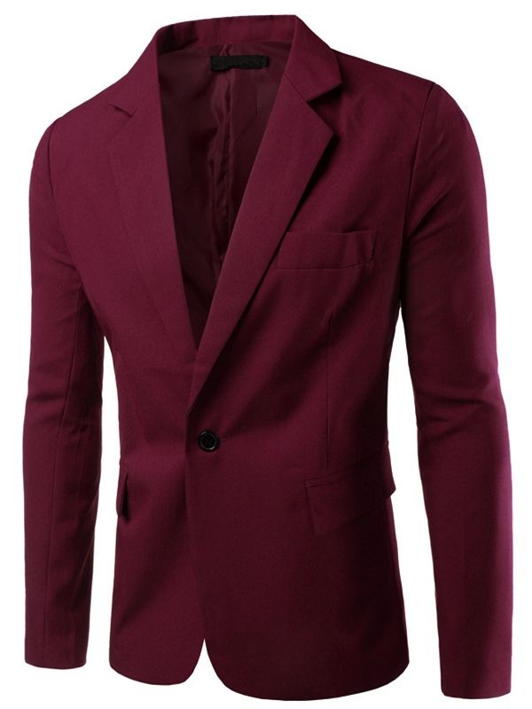 Blazer Casual Masculino Multi-cor Entalhado Lapela Fino