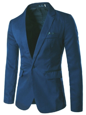 Blazer Liso Masculino Fino De Lapela Entalhada