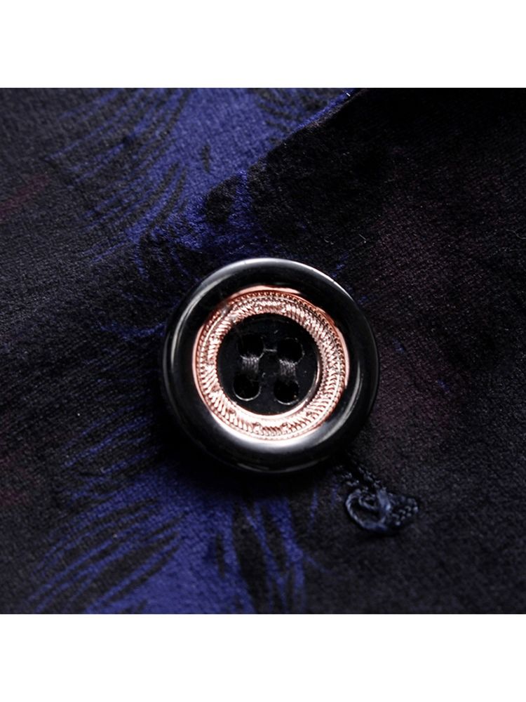Blazer Masculino Com Estampa De Penas Vogue Claasic One Button