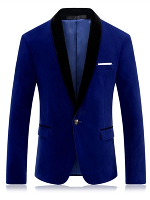 Blazer Masculino De Lapela Remendado Vogue Slim